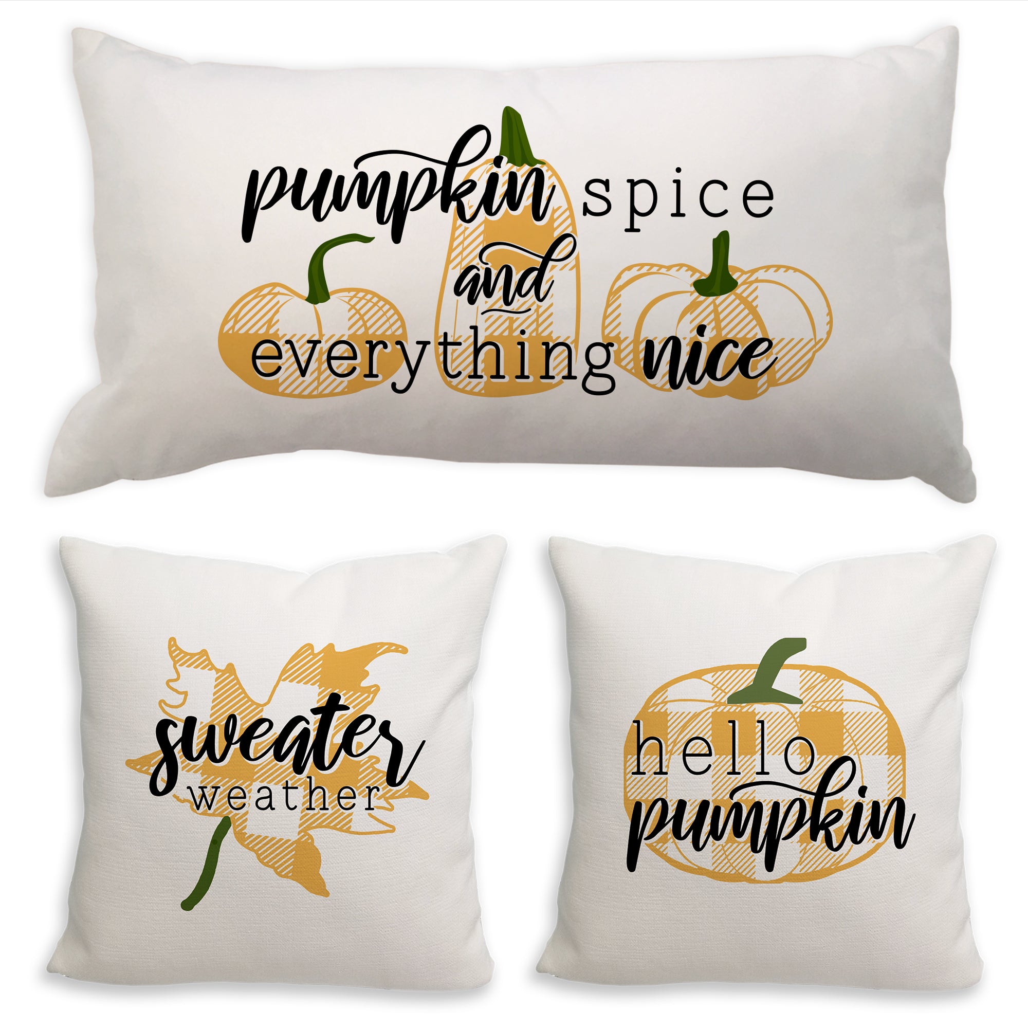 Pumpkin Season Pillow Covers - Set of 3