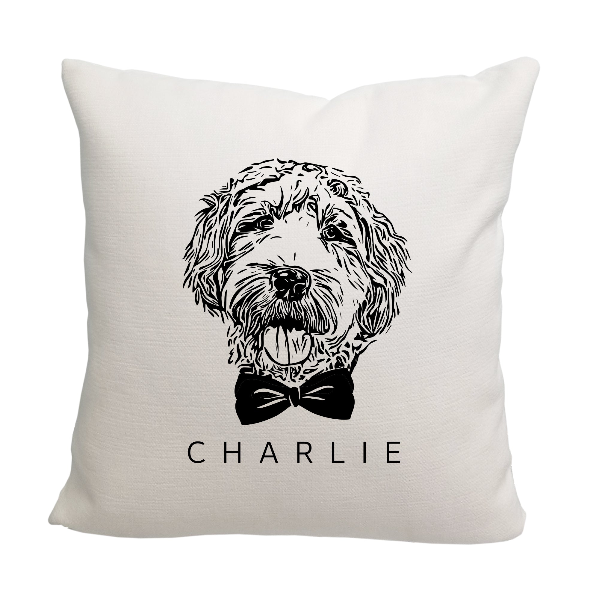 Doodle with Tie Thow Pillow  - Cover Only OR Cover with Insert