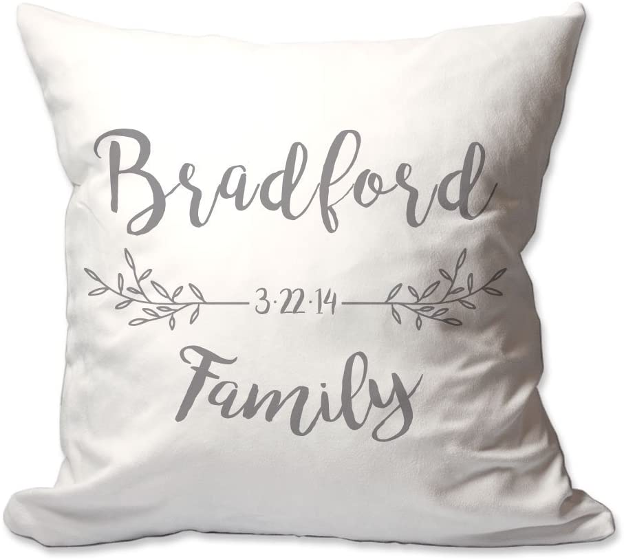 Brush Script Family Name & Date Throw Pillow