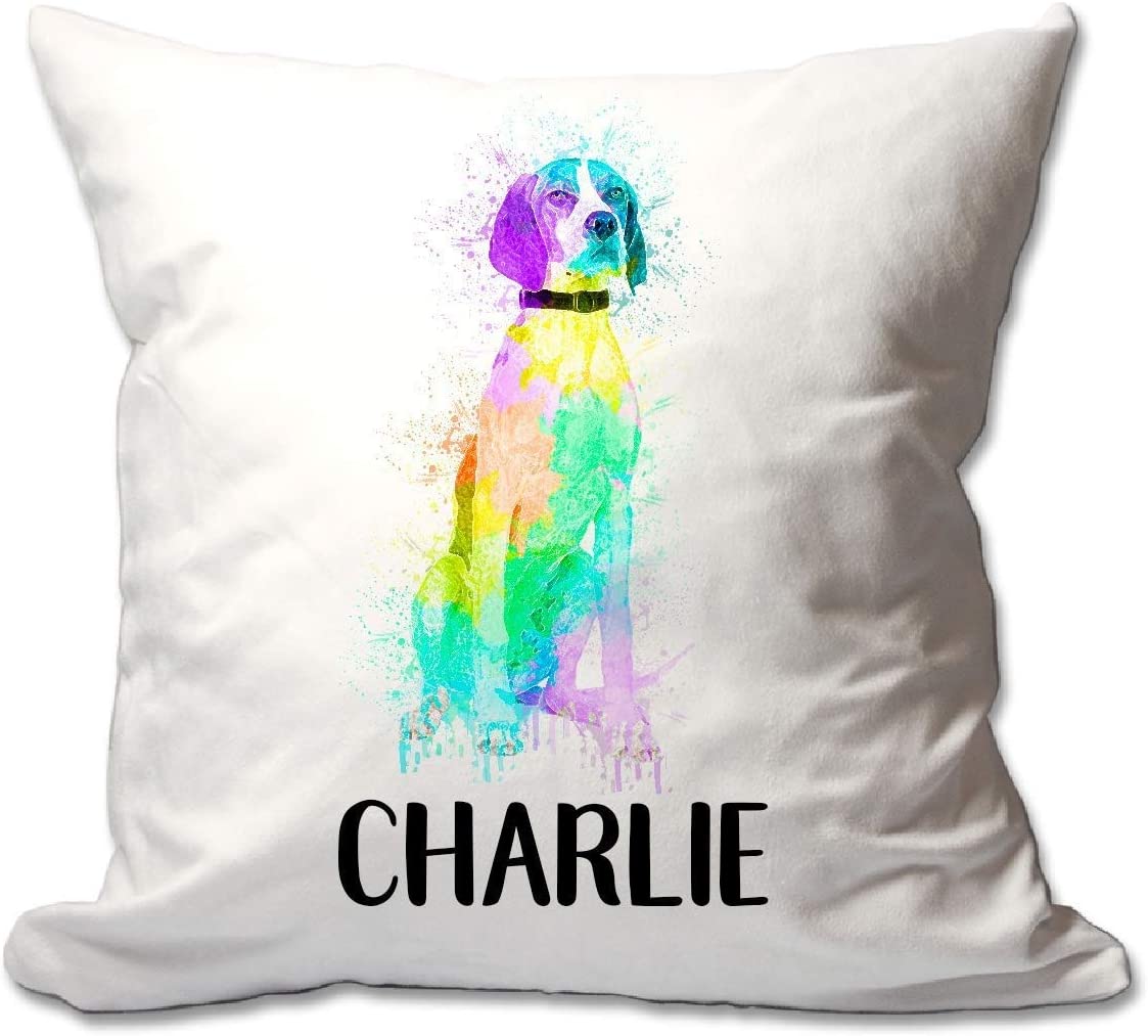 Personalized Watercolor English Pointer Throw Pillow  - Cover Only OR Cover with Insert