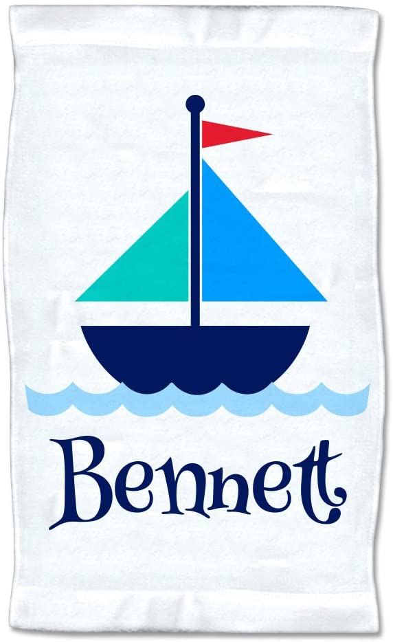 Small Personalized Sail Boat Towel