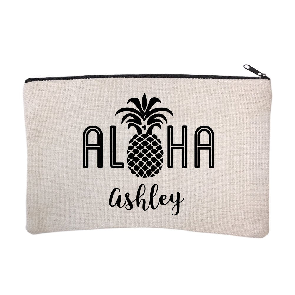 Personalized Aloha Pineapple Cosmetic Bag