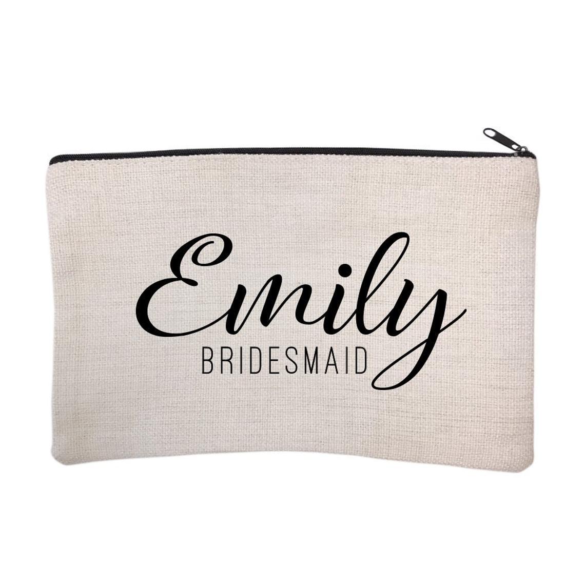 Personalized Bridal Party Bridesmaid Cosmetic Bag