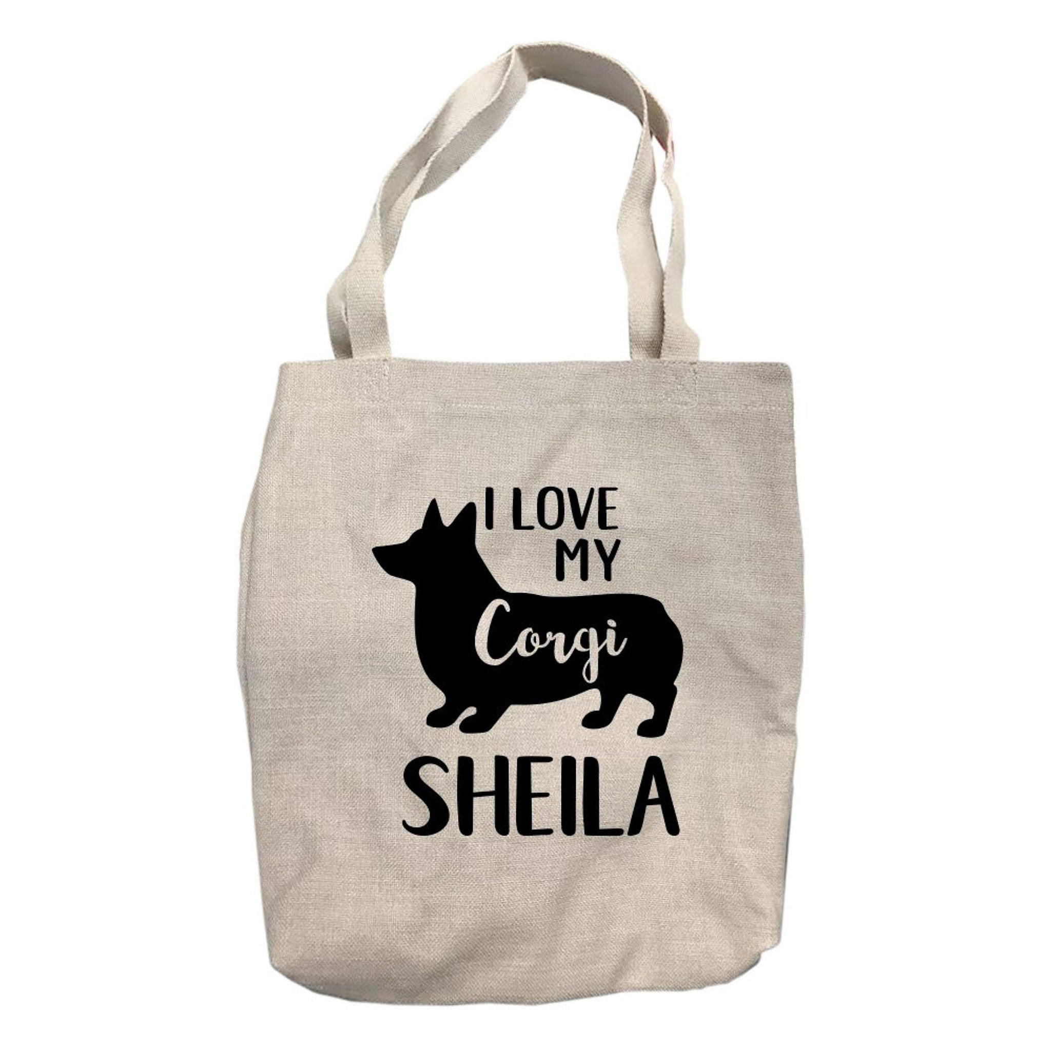 Personalized I Love My Corgi Tote Bag