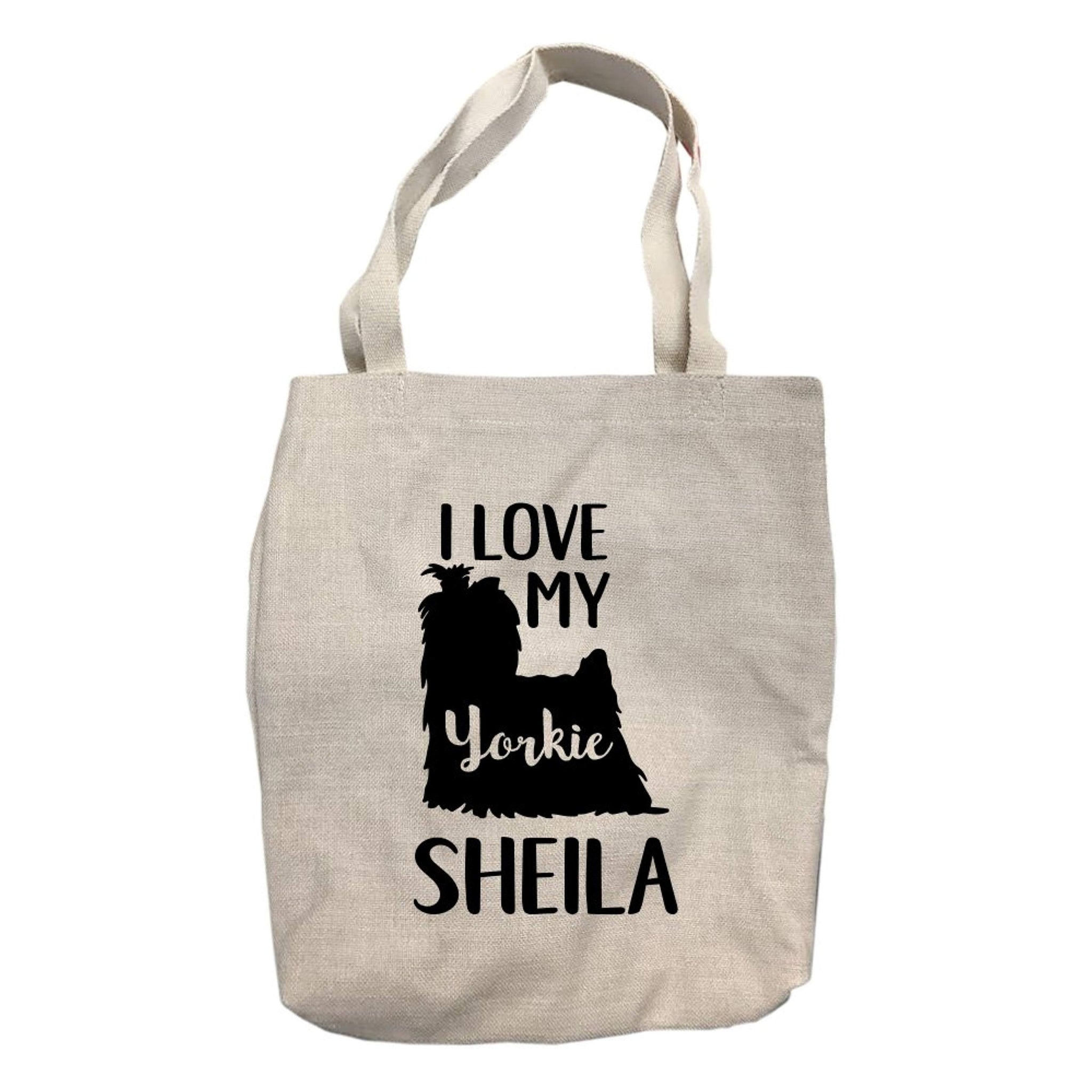 Personalized I Love My Yorkshire Terrier Tote Bag