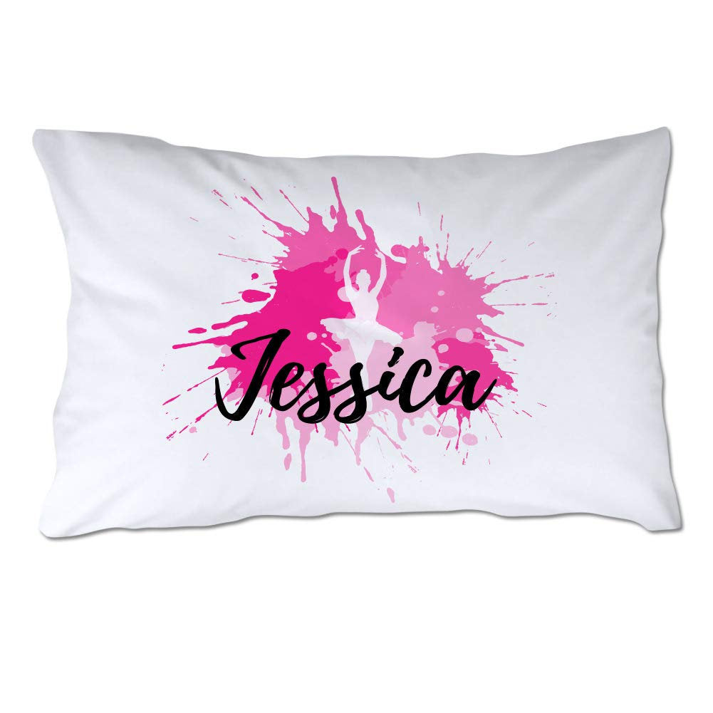 Personalized Ballet Pillowcase with Pink Splash