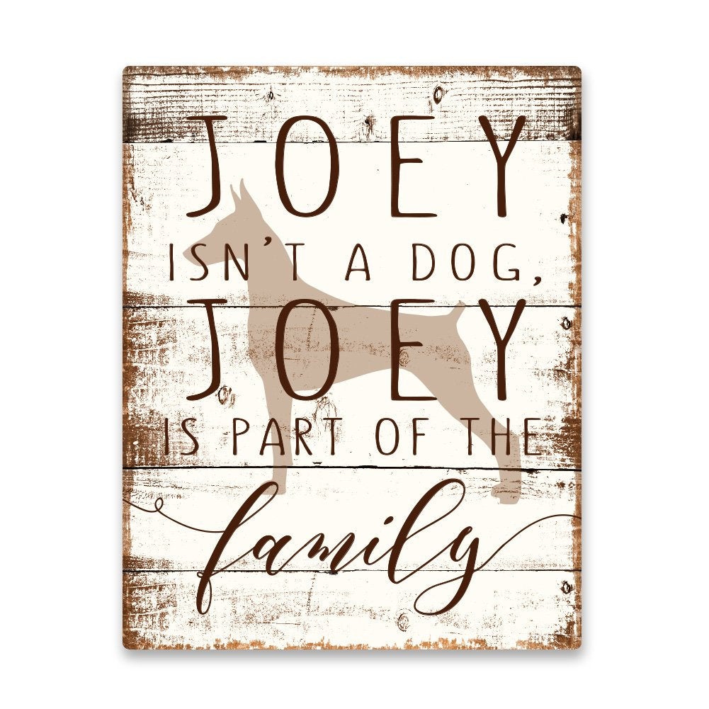 Personalized Doberman is Part of the Family Metal Wall Art