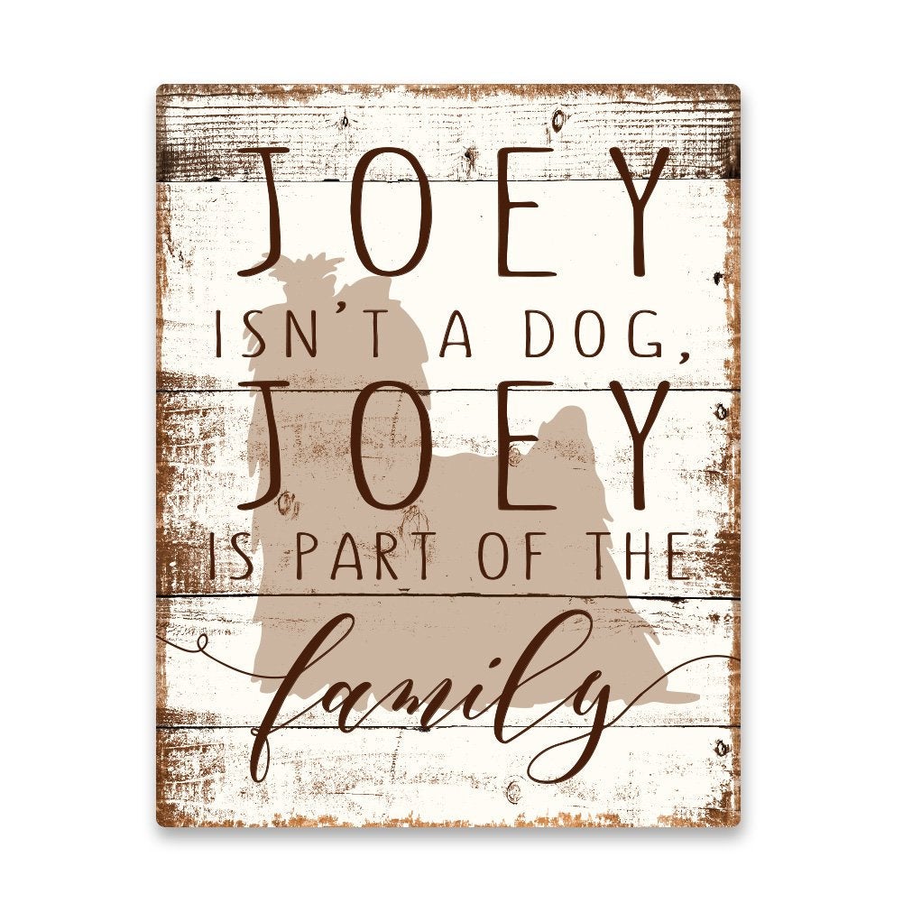 Personalized Yorkie is Part of the Family Metal Wall Art
