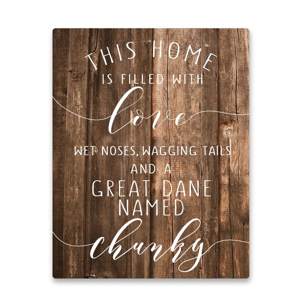 Personalized Great Dane Home is Filled with Love Metal Wall Art