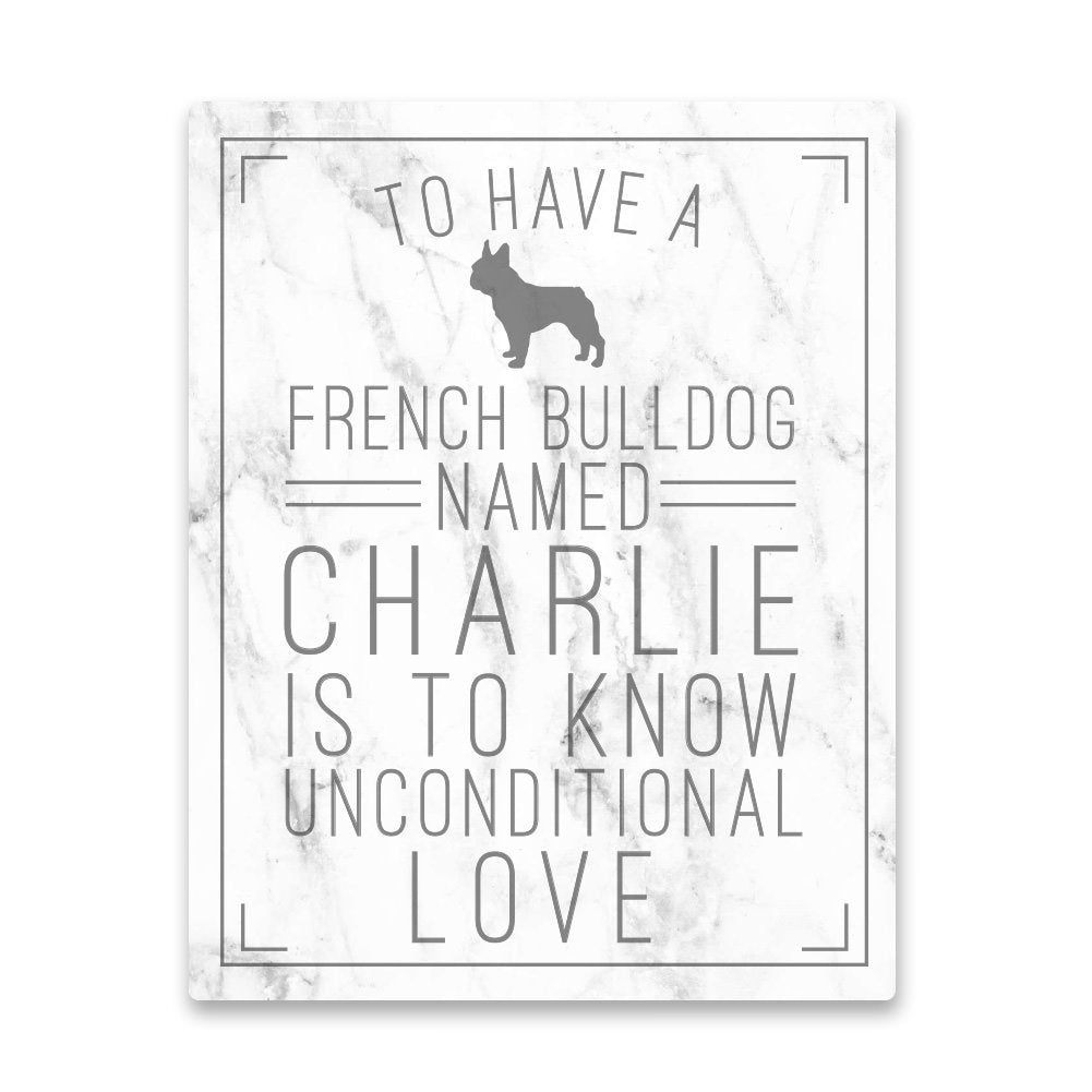 Personalized French Bulldog Unconditional Love Metal Wall Art