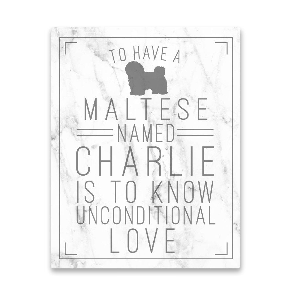 Personalized Maltese Unconditional Love Metal Wall Art