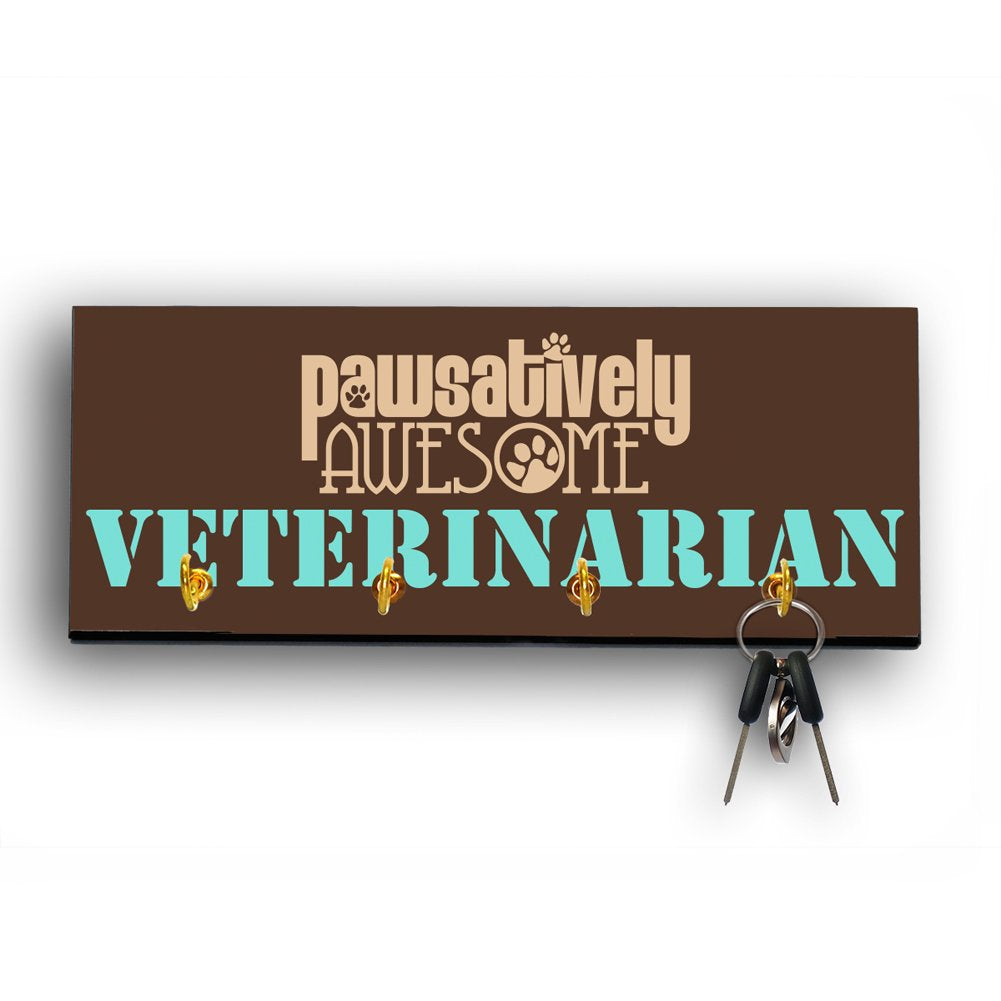 Pawsatively Awesome Occupational Leash and Key Hanger for Veterinarian