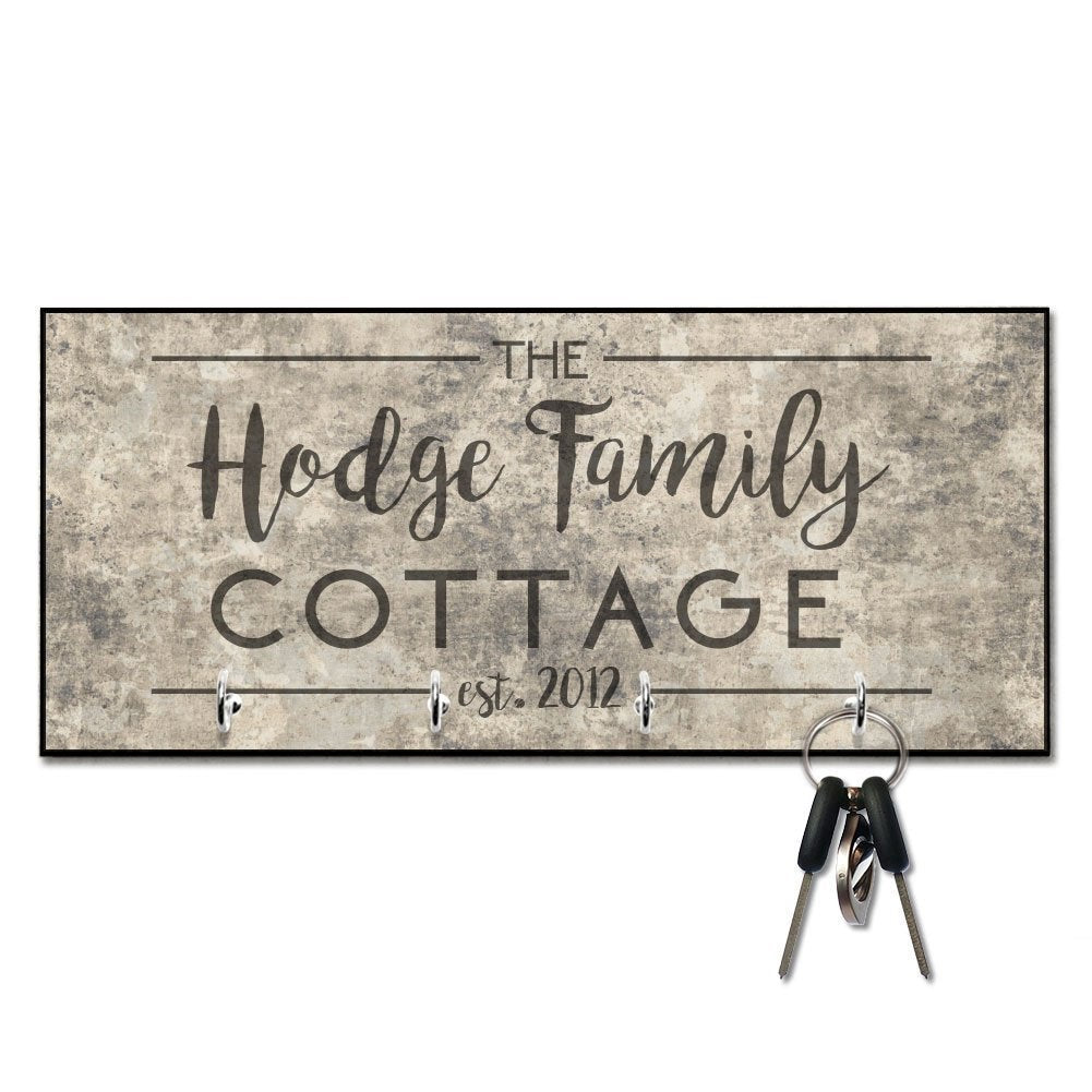 Personalized Sandstone-Look Cottage Key Hanger