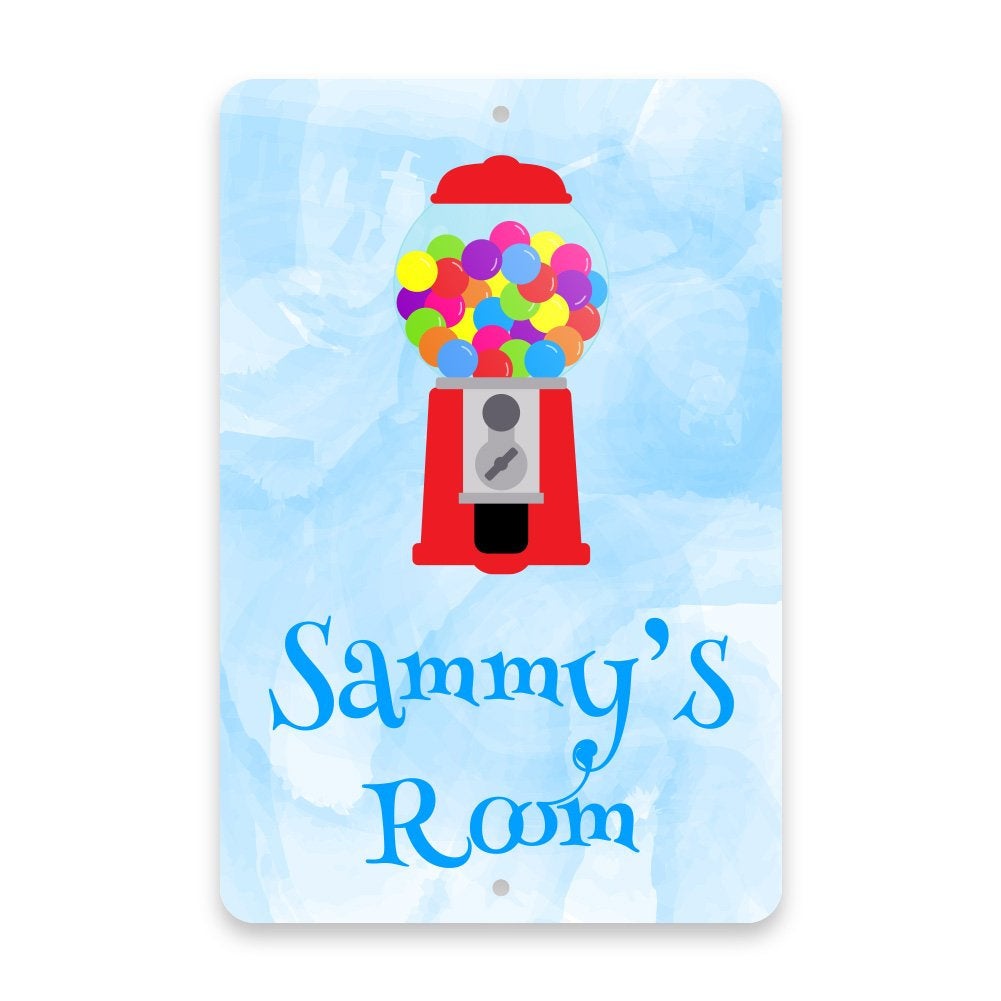 Personalized Gumball Machine Metal Room Sign