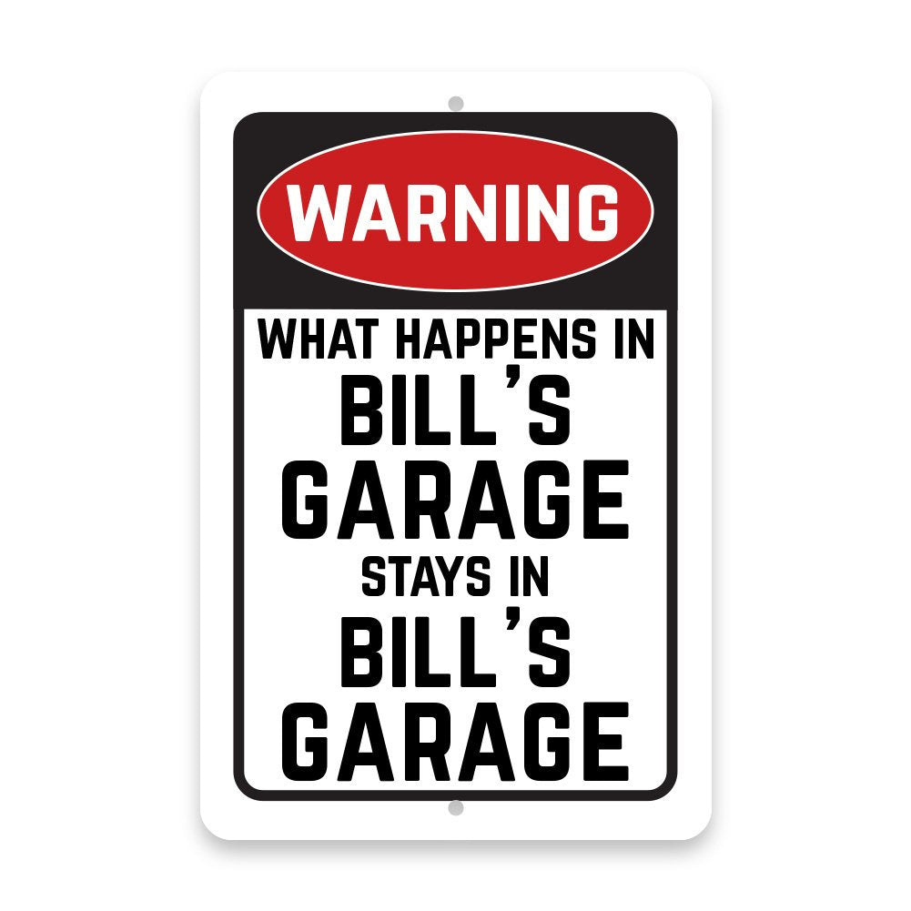 Personalized Warning Garage Metal Room Sign