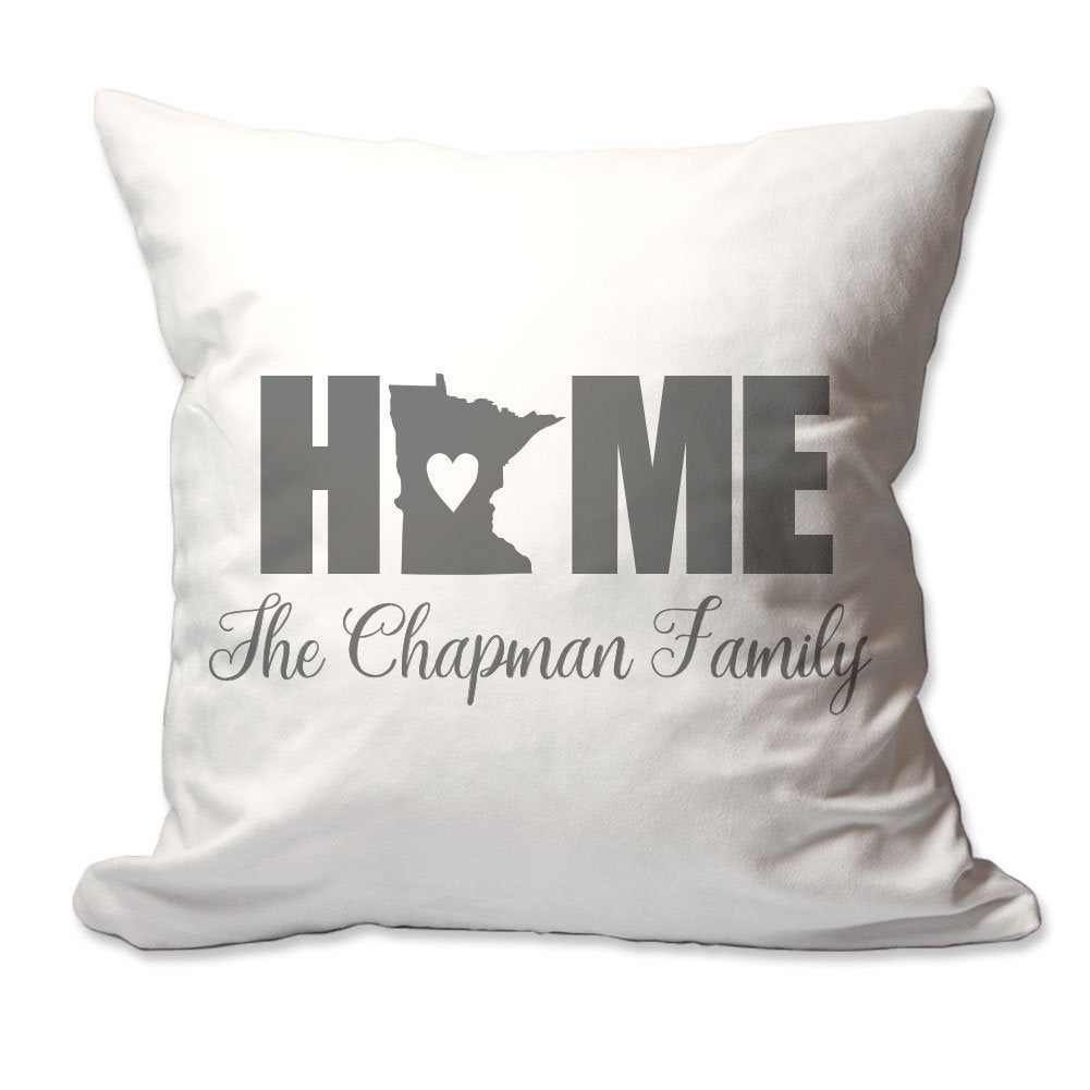 Personalized Minnesota Home with Heart Throw Pillow  - Cover Only OR Cover with Insert