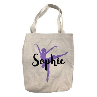 Personalized Purple Dancer Tote Bag