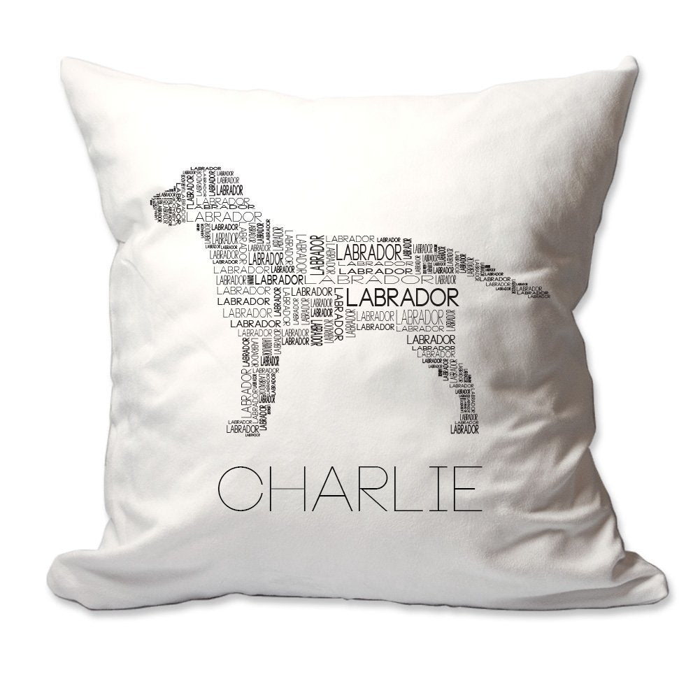Personalized Labrador Lab Word Silhouette Throw Pillow  - Cover Only OR Cover with Insert