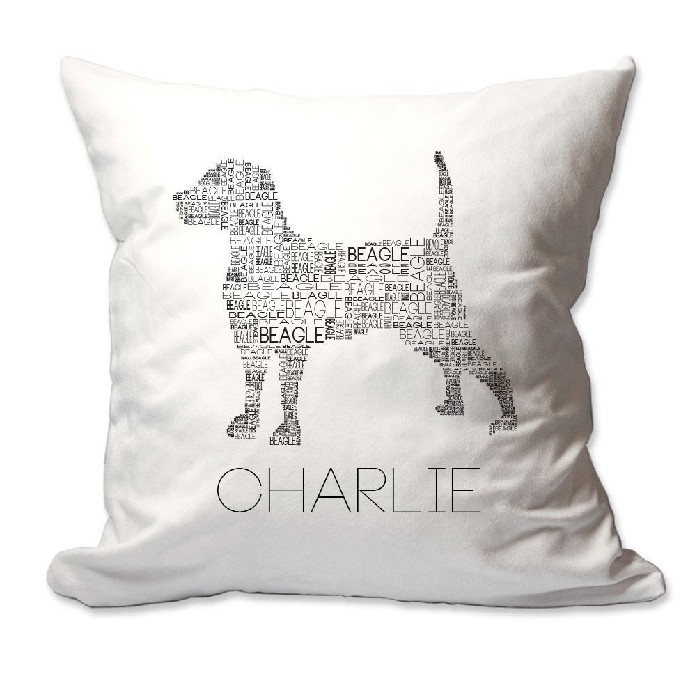 Personalized Beagle Word Silhouette Throw Pillow  - Cover Only OR Cover with Insert