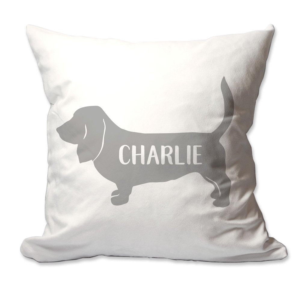 Personalized Basset Hound with Name Throw Pillow  - Cover Only OR Cover with Insert