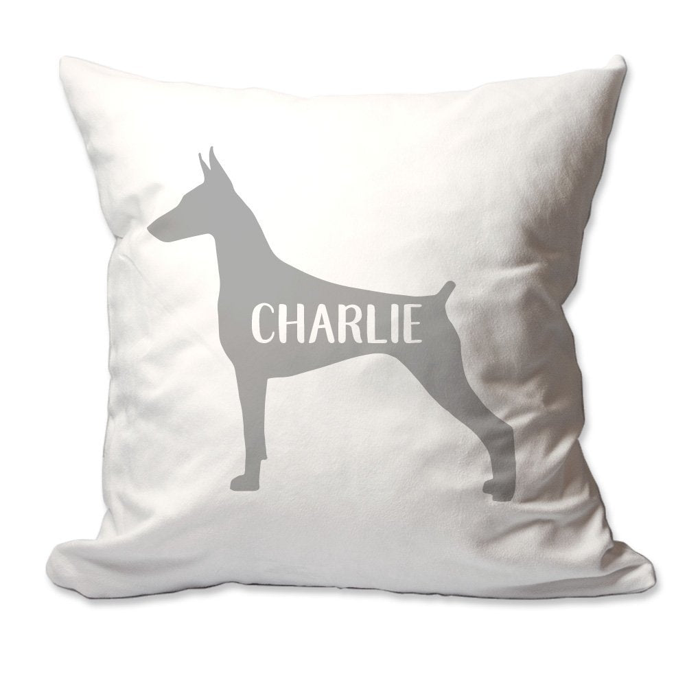 Personalized Doberman with Name Throw Pillow  - Cover Only OR Cover with Insert