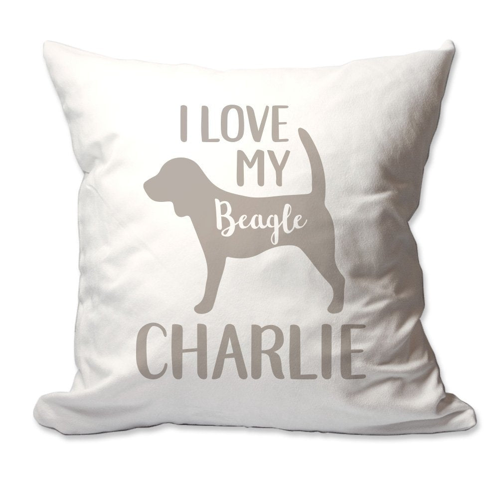 Personalized I Love My Beagle Throw Pillow  - Cover Only OR Cover with Insert