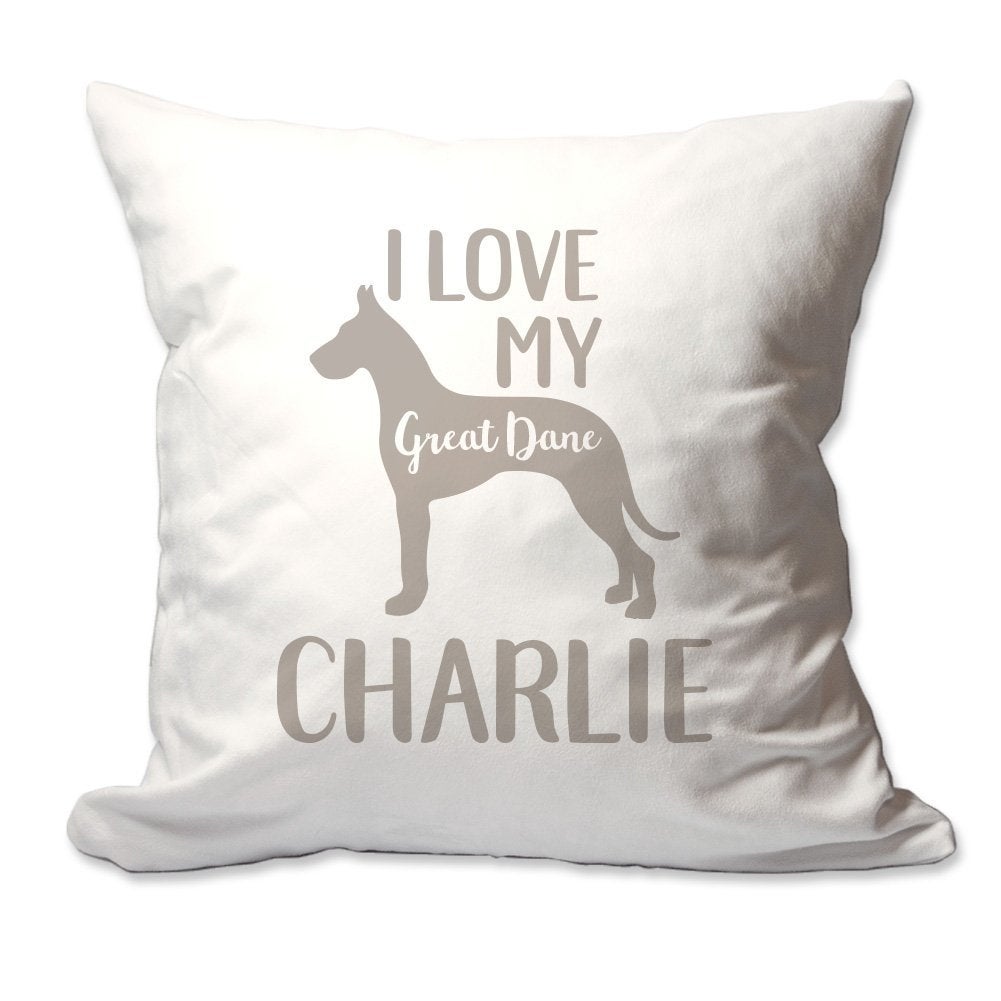 Personalized I Love My Great Dane Throw Pillow  - Cover Only OR Cover with Insert