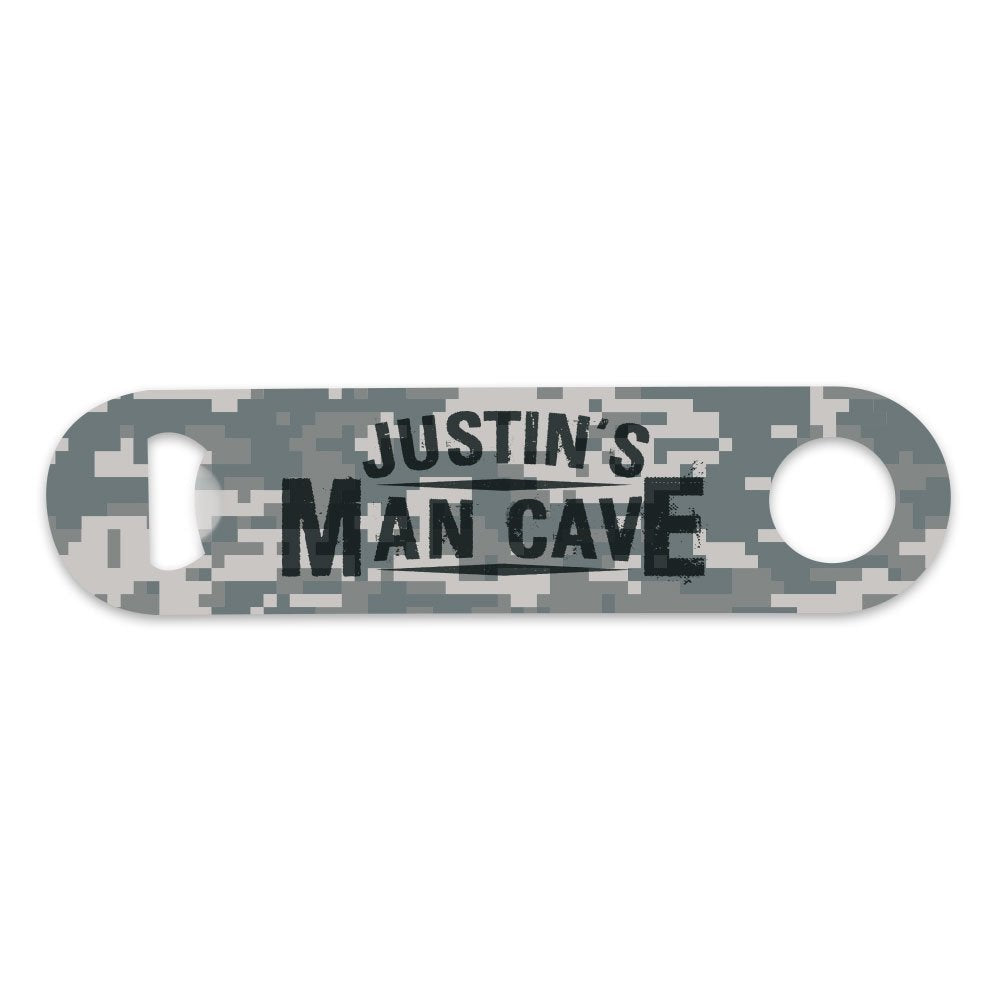 Personalized Digital Camo Man Cave Bottle Opener