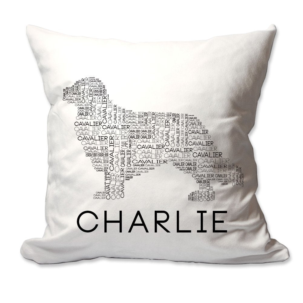 Personalized Cavalier King Charles Spaniel (Cavalier) Dog Breed Word Silhouette Throw Pillow  - Cover Only OR Cover with Insert