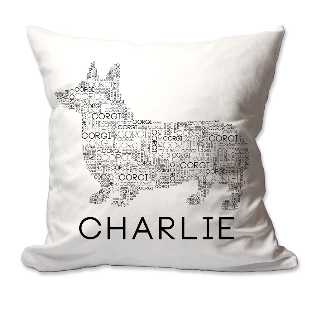 Personalized Corgi Dog Breed Word Silhouette Throw Pillow  - Cover Only OR Cover with Insert