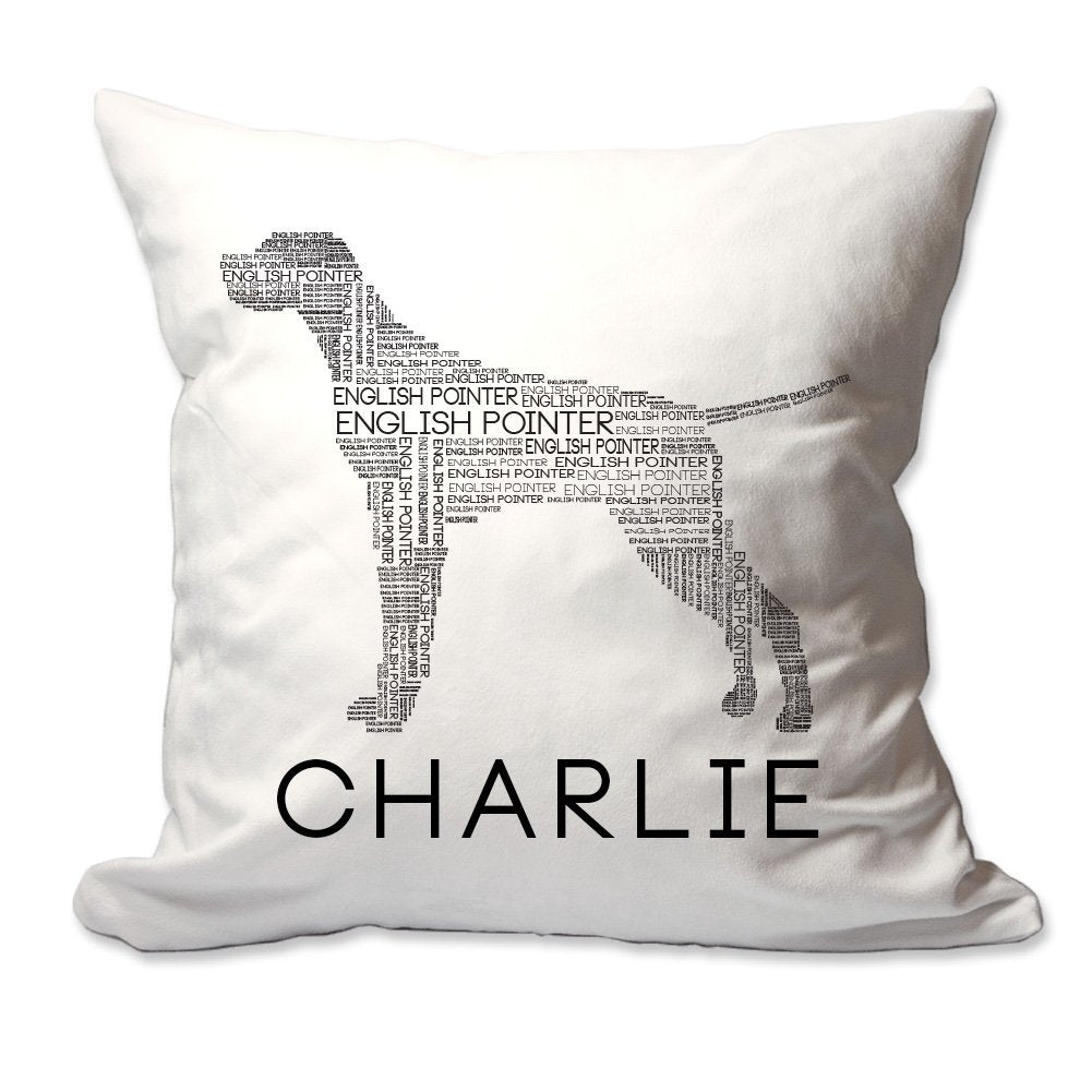 Personalized English Pointer Dog Breed Word Silhouette Throw Pillow  - Cover Only OR Cover with Insert