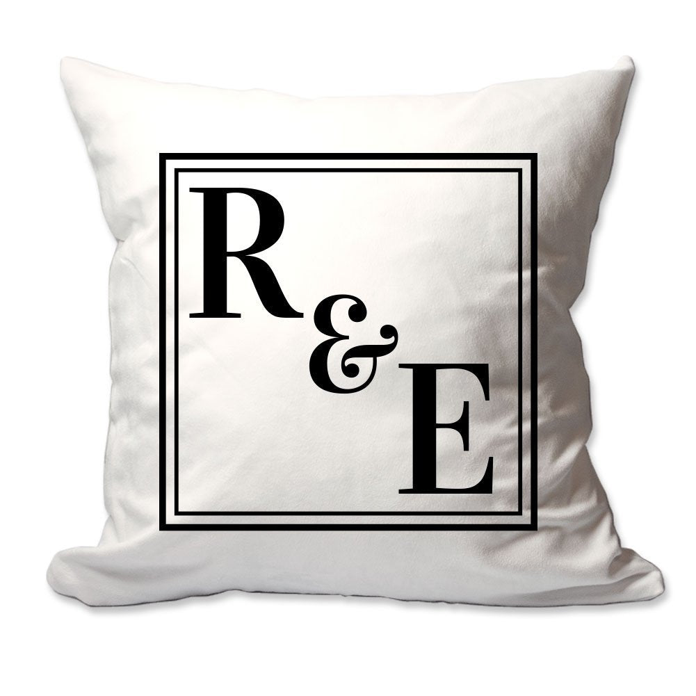 Couples Initials in Square Throw Pillow  - Cover Only OR Cover with Insert