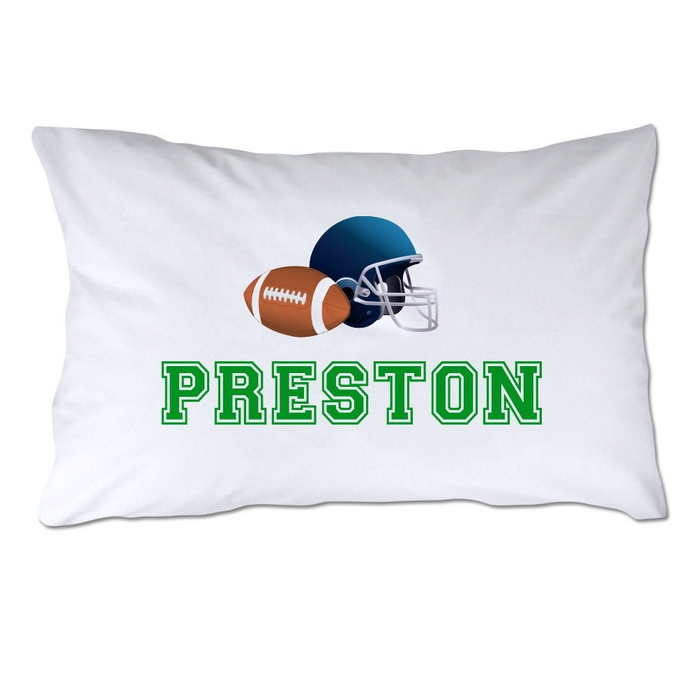 Personalized Toddler Size Football Pillowcase with Pillow Included