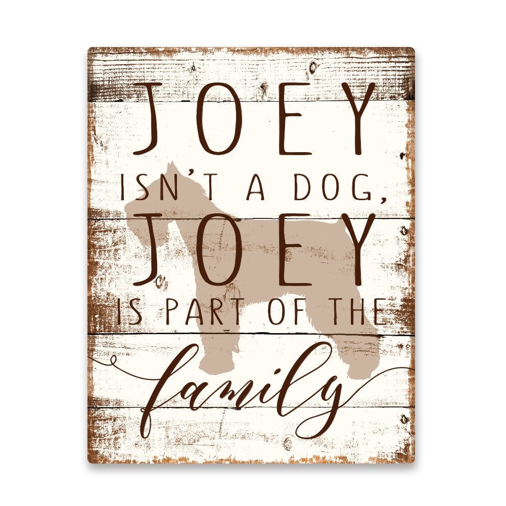 Personalized Schnauzer is Part of the Family Metal Wall Art