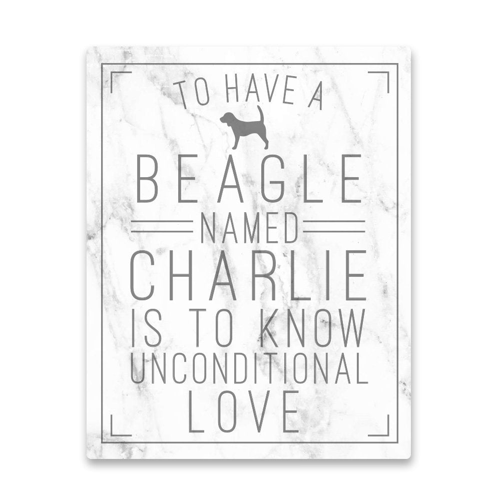 Personalized Beagle Unconditional Love Metal Wall Art