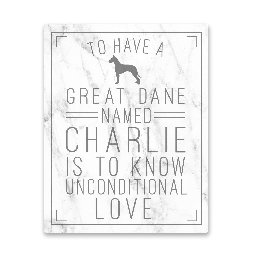 Personalized Great Dane Unconditional Love Metal Wall Art