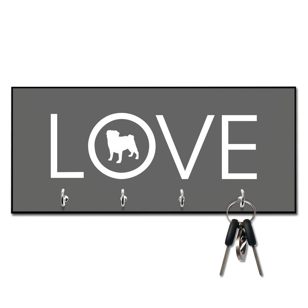 Love Pug Key and Leash Hanger