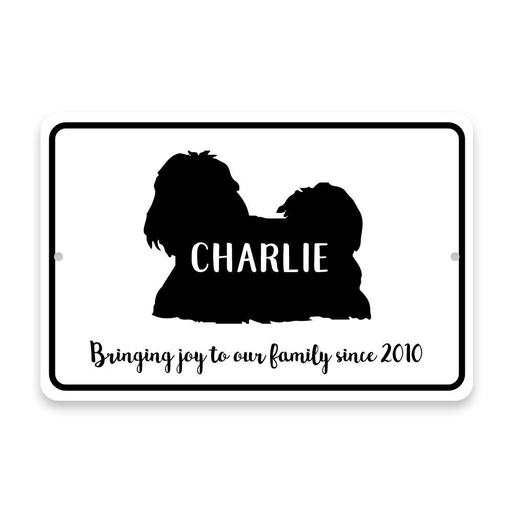 Personalized Shih Tzu Bringing Joy to Our Lives Metal Room Sign