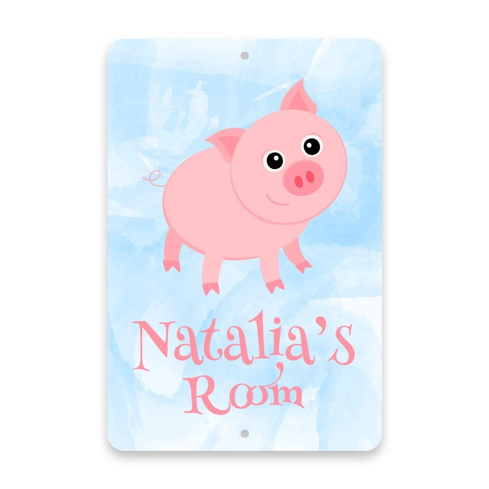 Personalized Pig Metal Room Sign