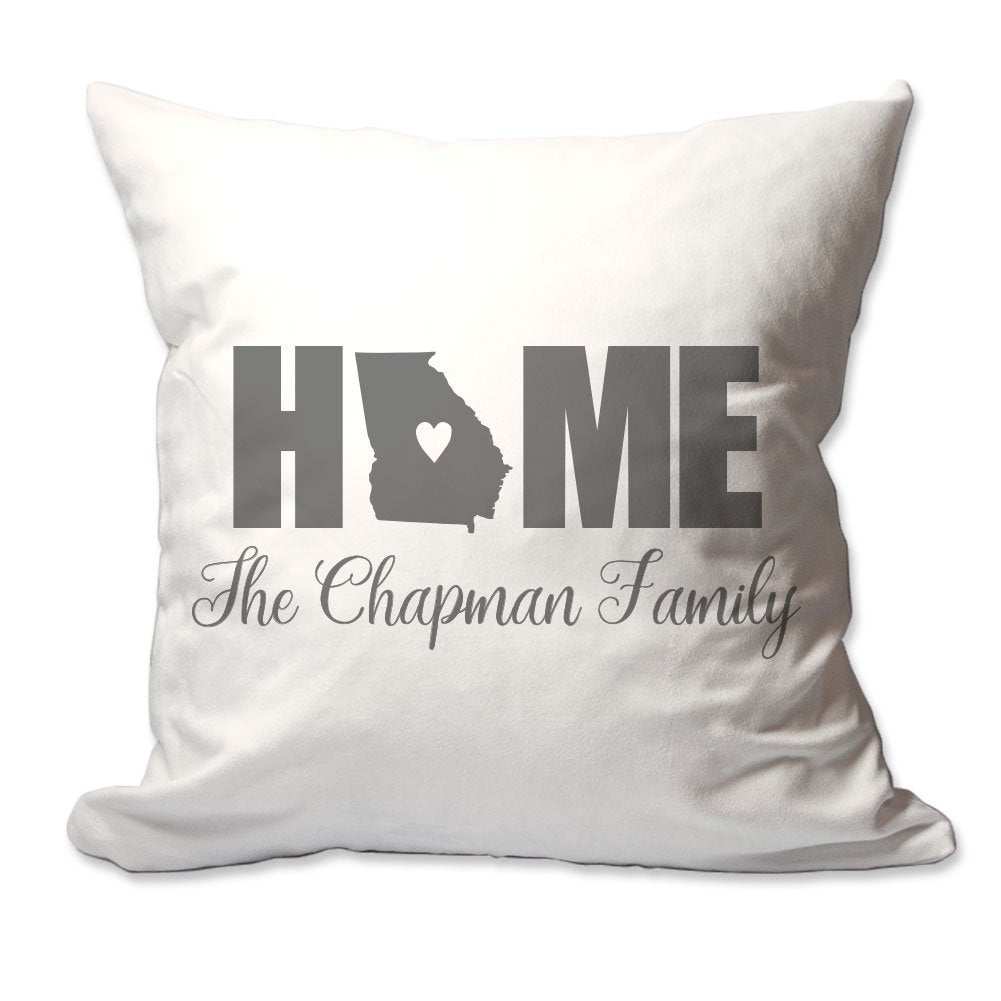 Personalized Georgia Home with Heart Throw Pillow  - Cover Only OR Cover with Insert