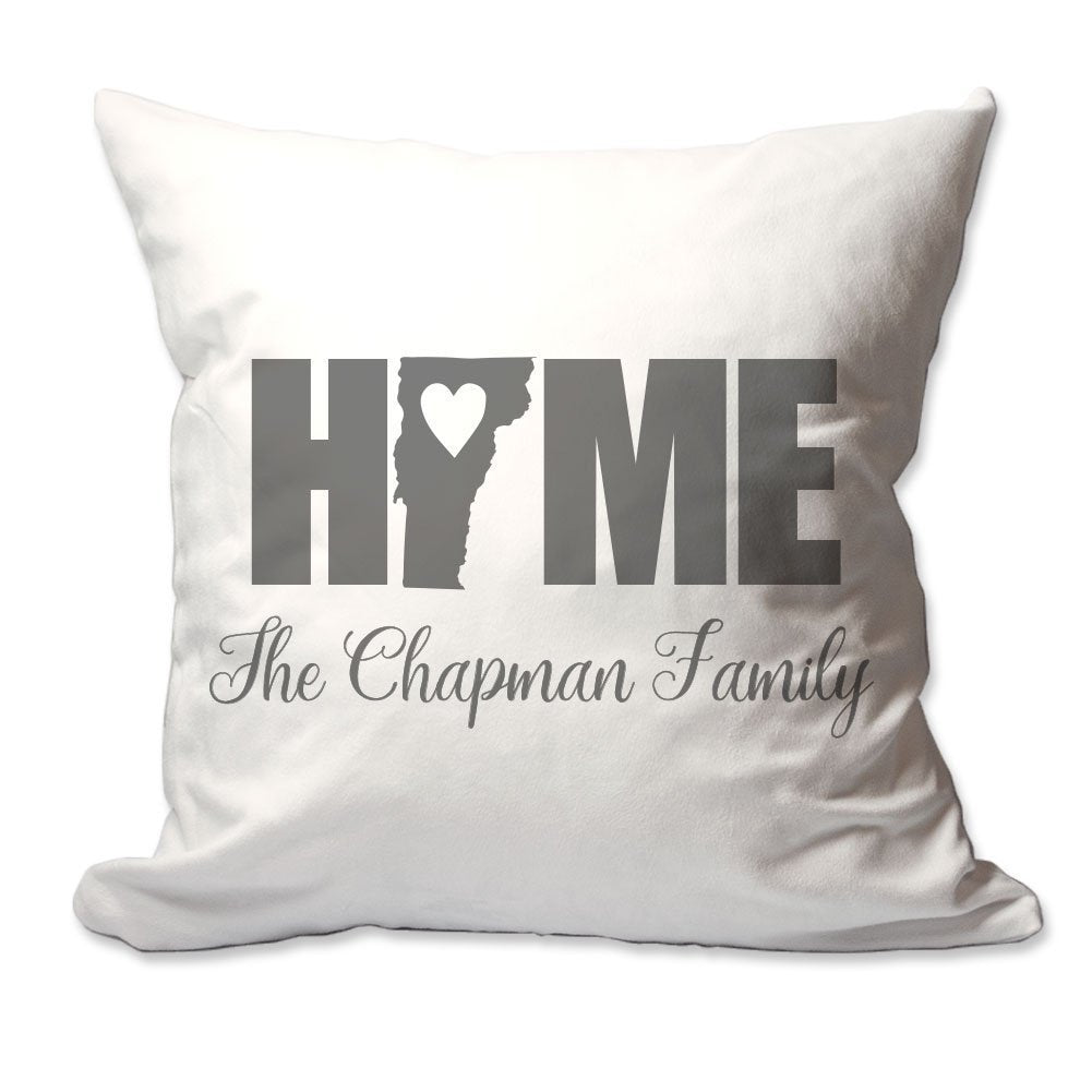 Personalized Vermont Home with Heart Throw Pillow  - Cover Only OR Cover with Insert