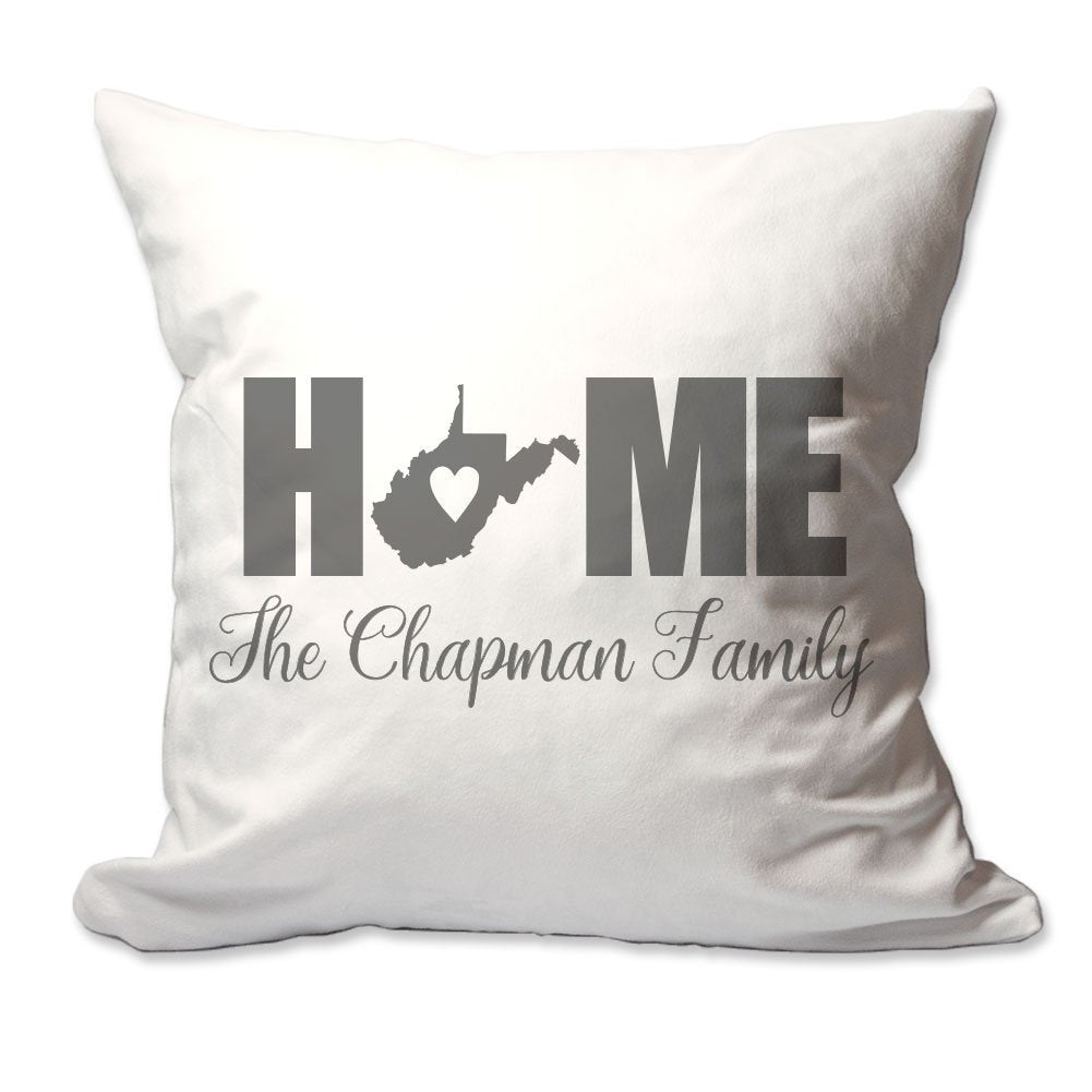 Personalized West Virginia Home with Heart Throw Pillow  - Cover Only OR Cover with Insert