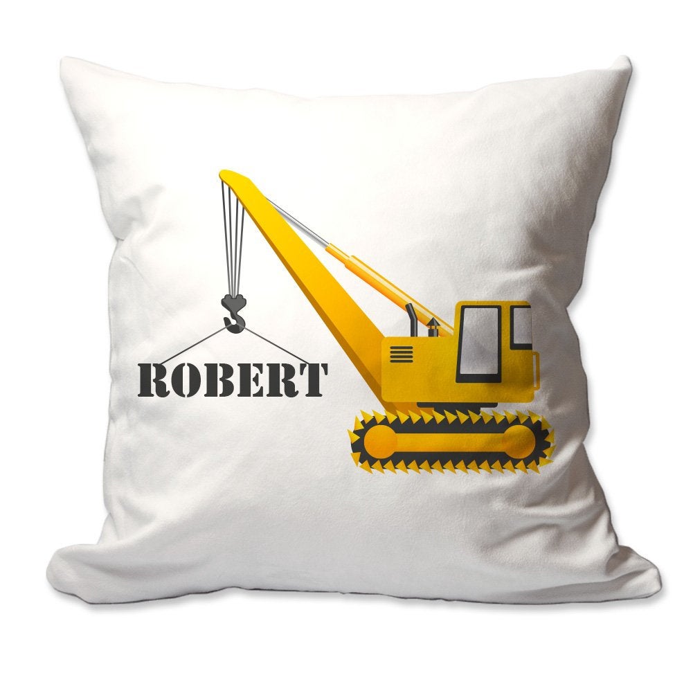 Personalized Construction Crane Throw Pillow  - Cover Only OR Cover with Insert