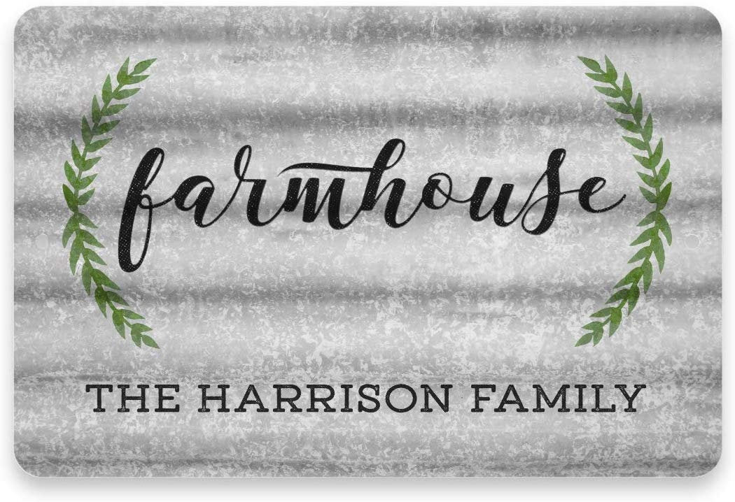Personalized Metal and Wood Look Farmhouse Sign - Metal 8 X 12 Sign