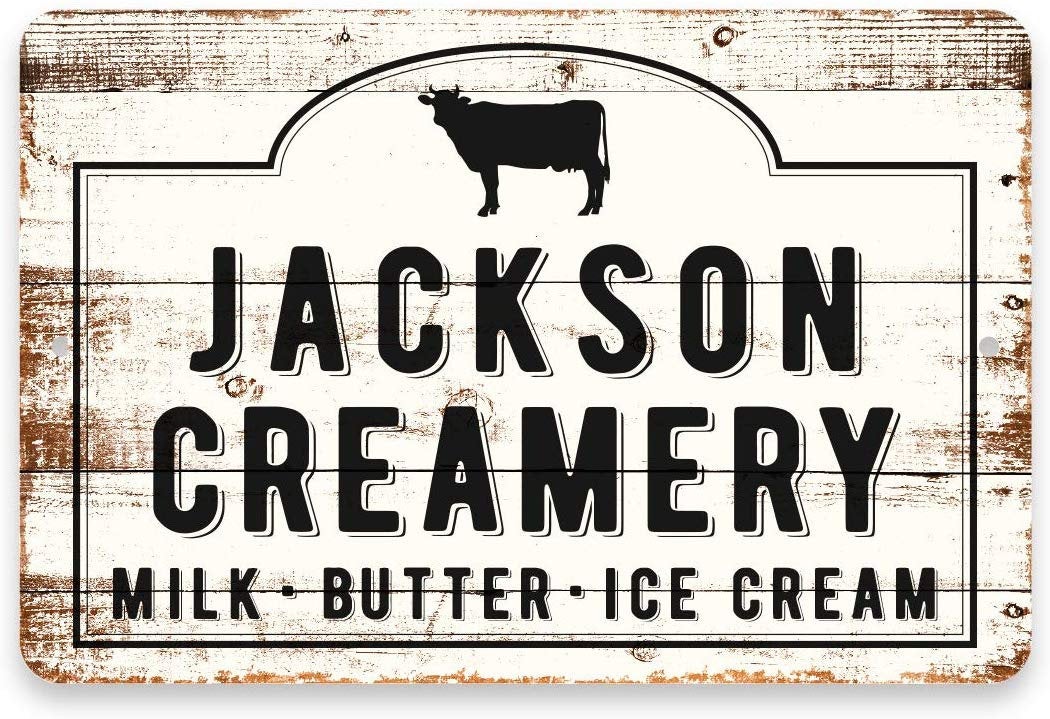 Personalized Creamery Sign Milk Butter Ice Cream 8 x 12 Metal Sign