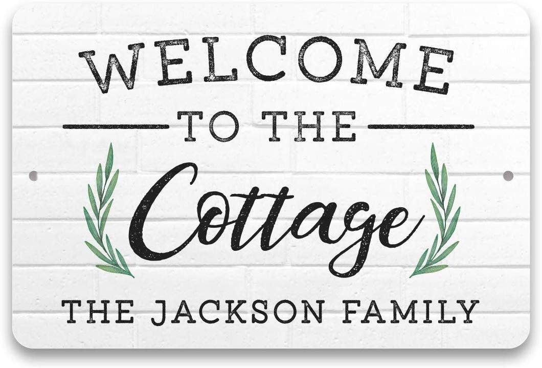 Personalized Welcome to The Cottage Metal Sign 8 X 12