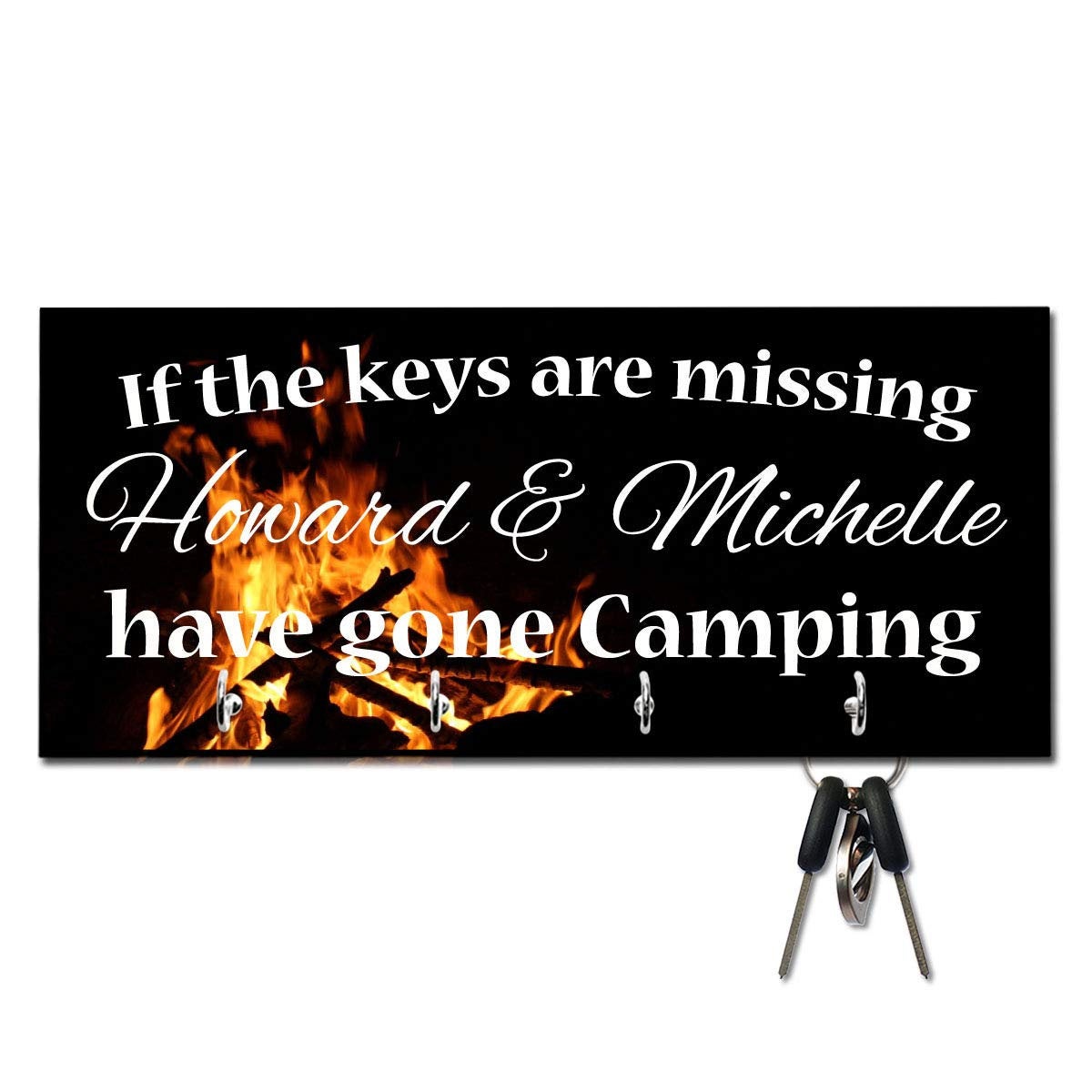 Personalized If The Keys are Missing Gone Camping Key Hanger