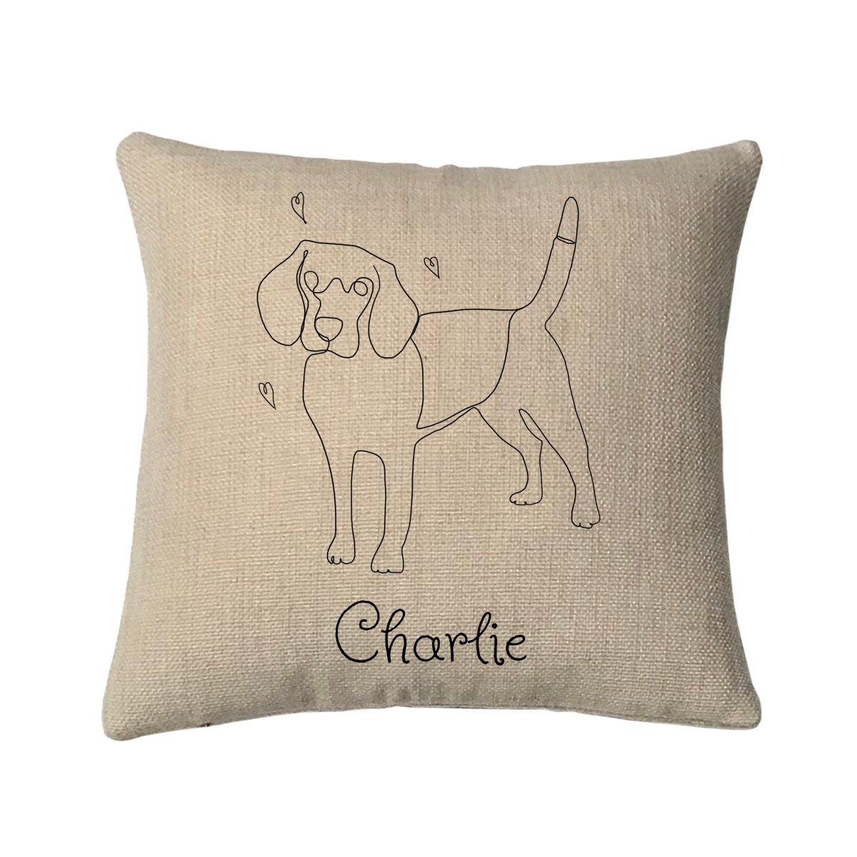 Personalized Love Beagle Mini Throw Pillow