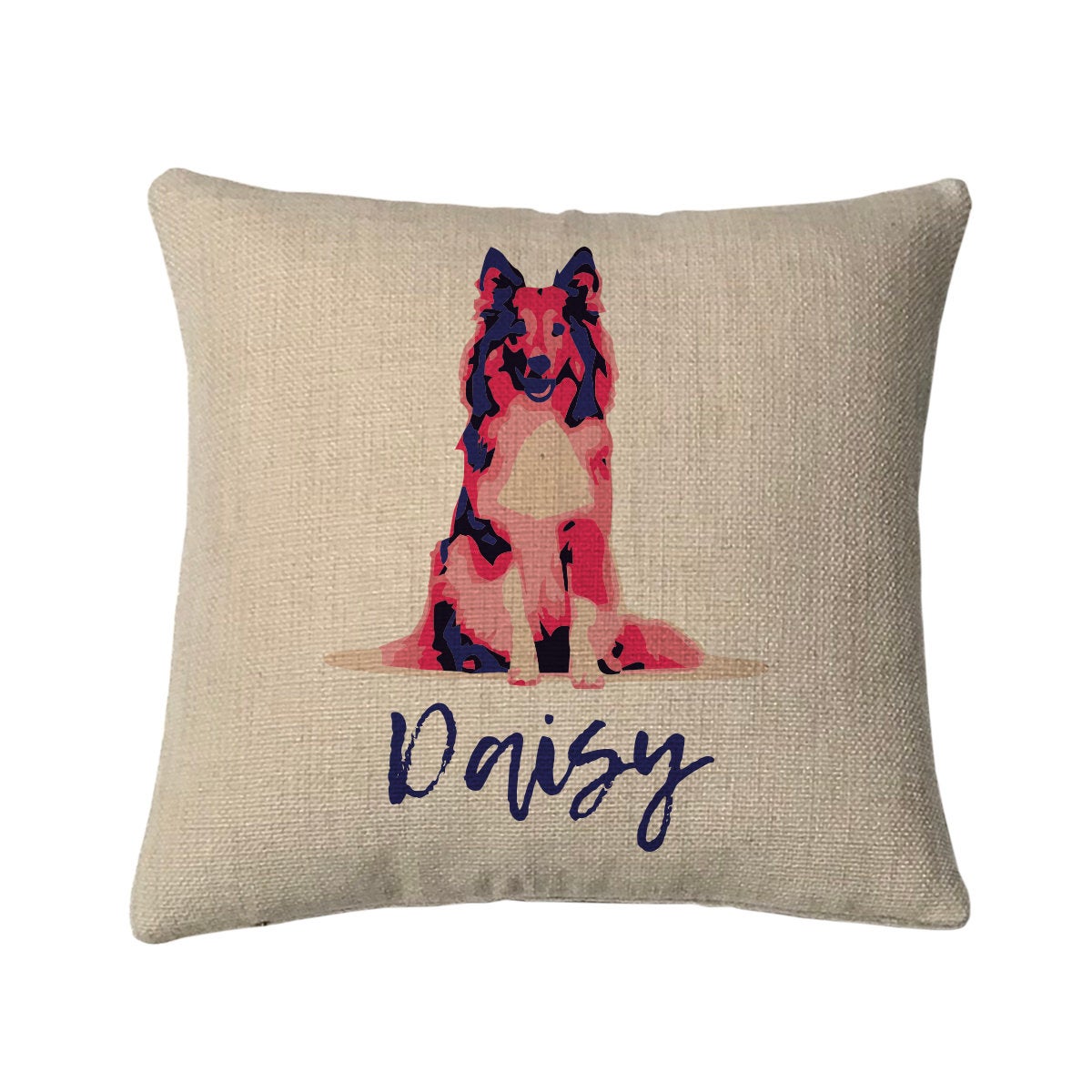 Personalized Love Collie Mini Throw Pillow