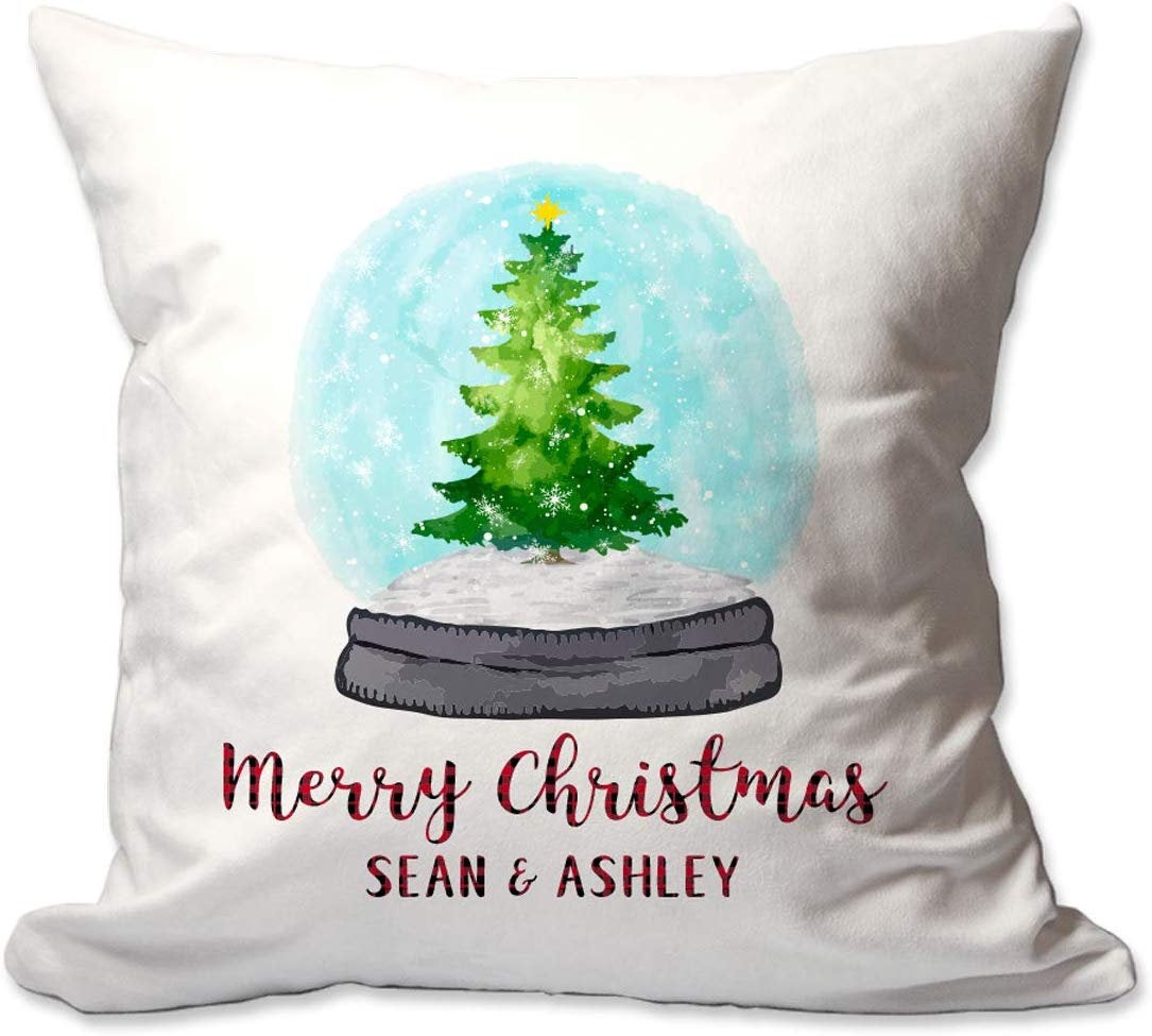 Personalized Family Christmas Tree 17 X 17 Throw Pillow  - Cover Only OR Cover with Insert